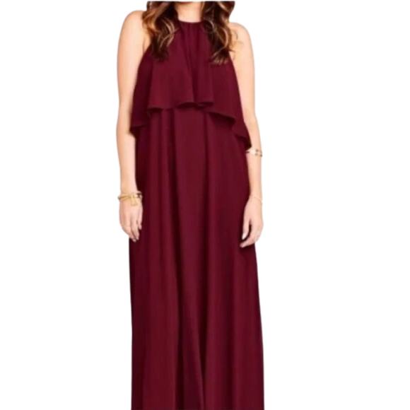 Show Me Your Mumu Aimee Maxi Dress in Merlot Chiffon NWT Size Large - Picture 1 of 4